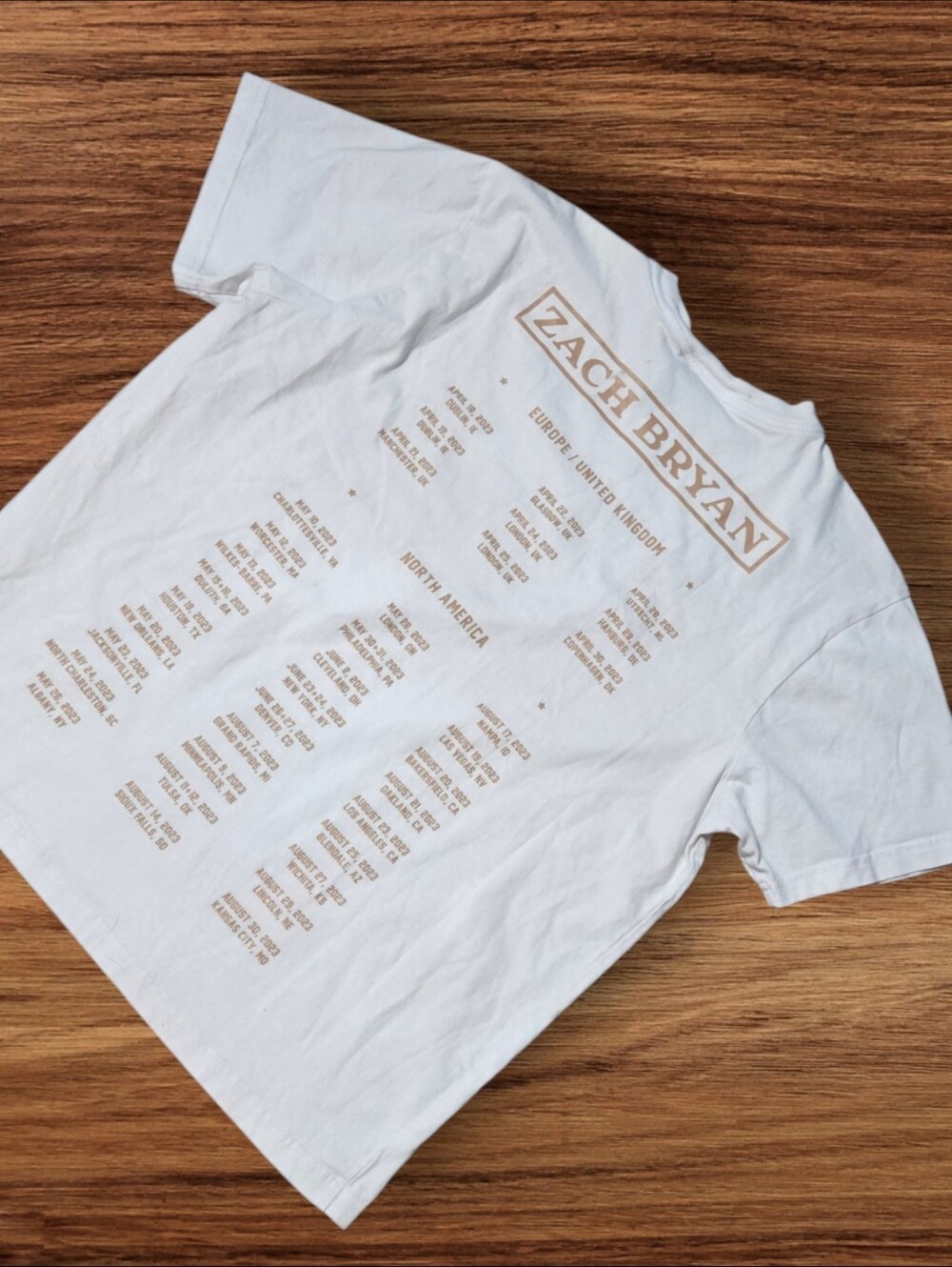 Zach Bryan Cream'The Burn, Burn, Burn' Concert Western Graphic T-Shirt - Picture 3 of 5